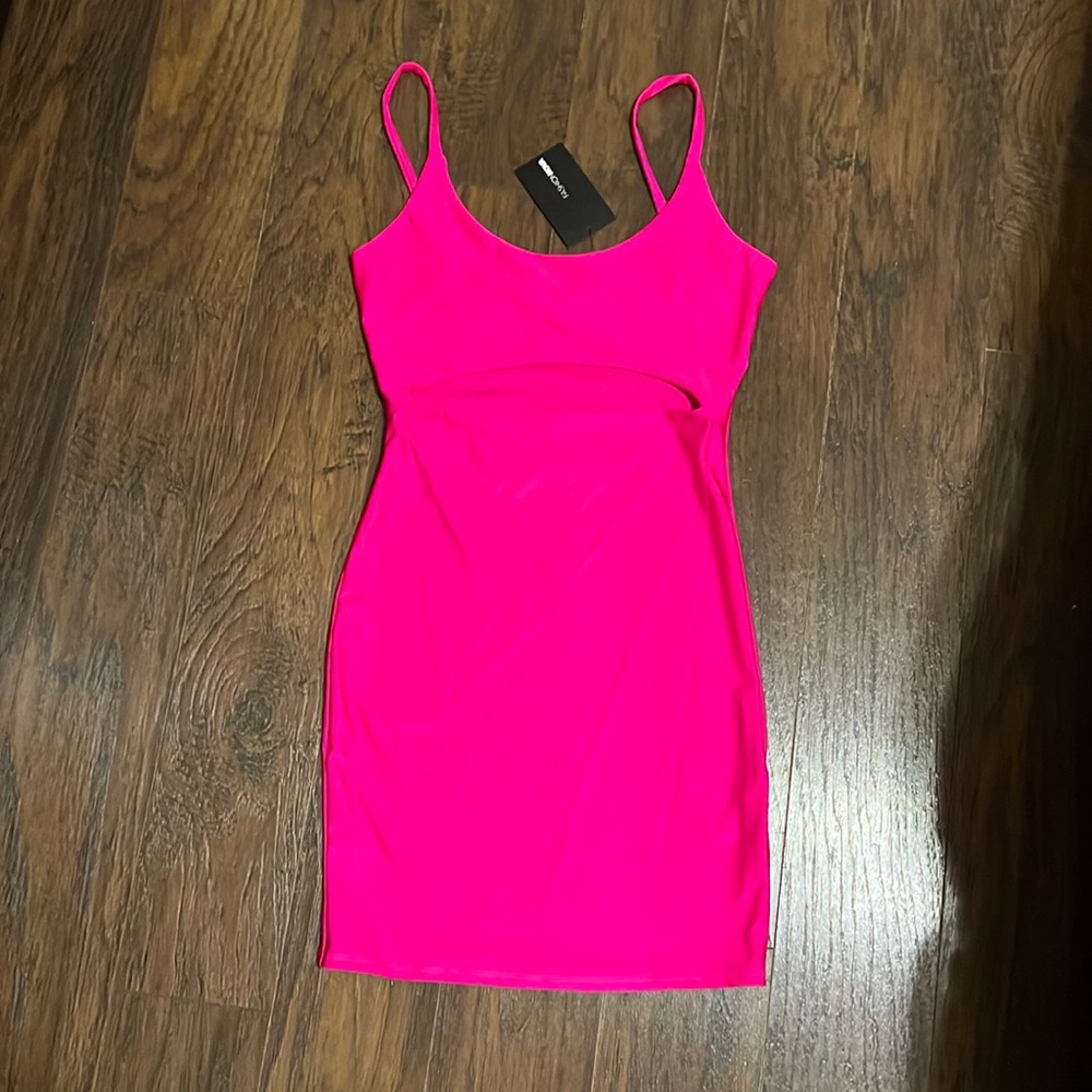 Hot Pink Cut-out Bodycon Dress